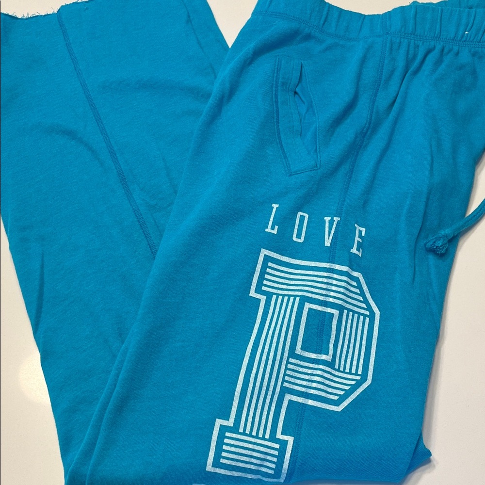 PINK Victoria's Secret Turquoise Boyfriend Sweatpants.. Sz M
